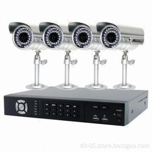 4 Channels D1 H.264 DVR Kit, Up to 15m Night Vision